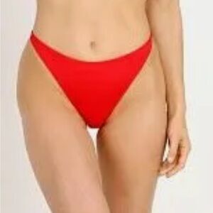 Solid & Striped Red Bikini Bottom S
